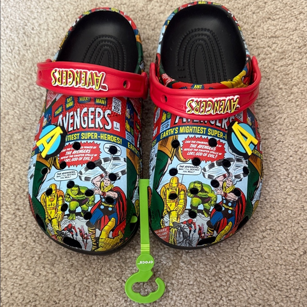 CROCS Avengers Comic Print Clog with Red Strap